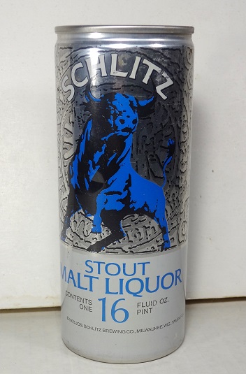 Schlitz Stout Malt Liquor - 1973 - aluminum - 16oz - T/O - Click Image to Close